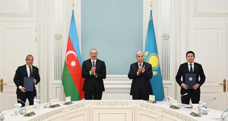 Azərbaycan və Qazaxıstan  arasında Səhmdarlar Müqaviləsinin mübadiləsi mərasimi olub