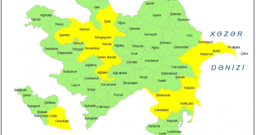 Küləklə bağlı sarı xəbərdarlıq verilib