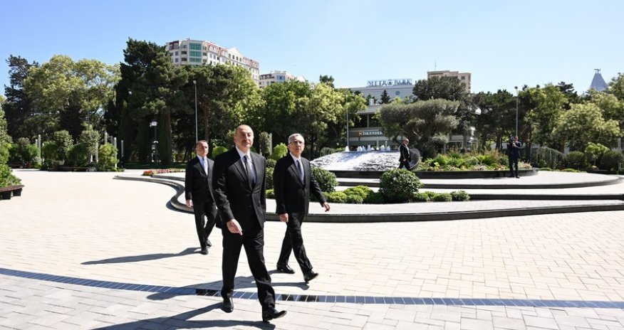 Президент принял участие в открытии парка Нариманова в Баку