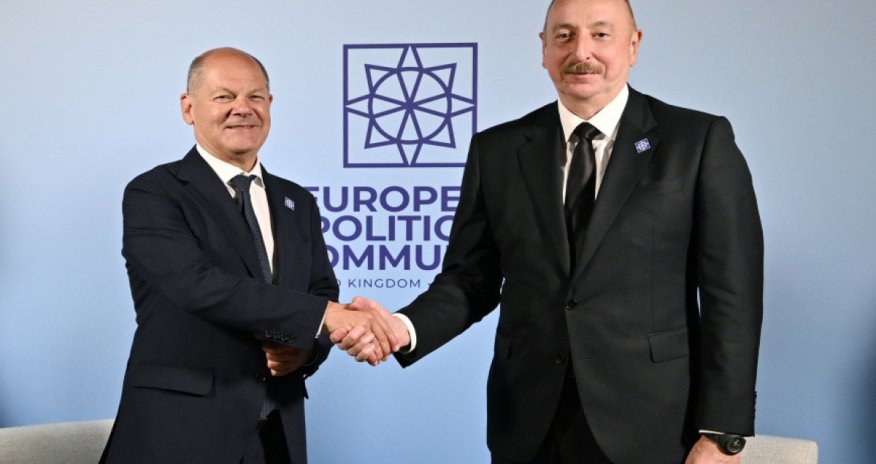 İlham Əliyev Olaf Şolts ilə görüşüb - Yenilənib