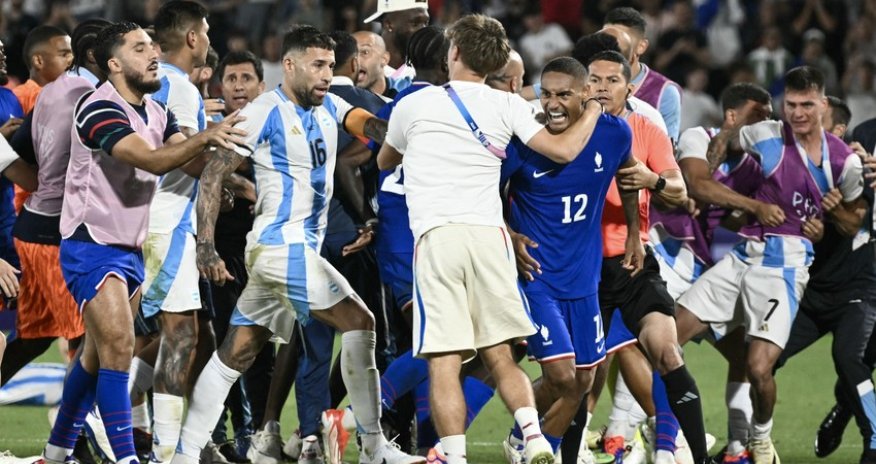 Fransa və Argentina futbolçuları arasında dava düşüb - Video