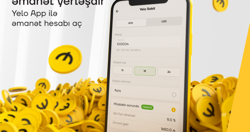 Yelo Bank-dan gözlənilən yenilik: onlayn əmanət!