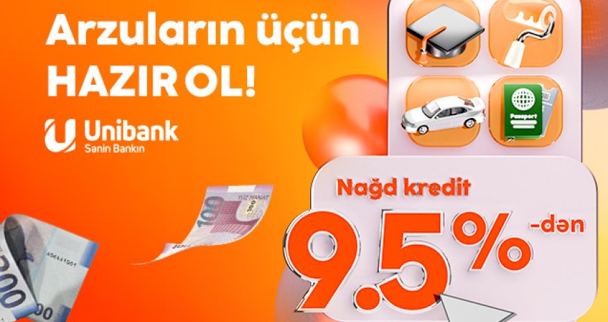 Unibank kredit faizini 9,5 %-ə endirdi