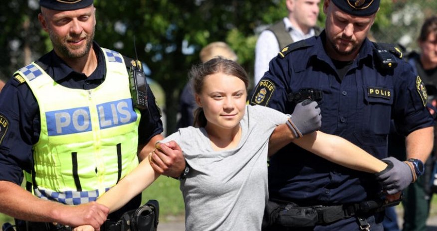 Danish police detain activist Greta Thunberg during Gaza war protest