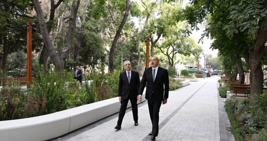 Prezident “Xəqani” bağında yenidənqurmadan sonra yaradılan şəraitlə tanış olub