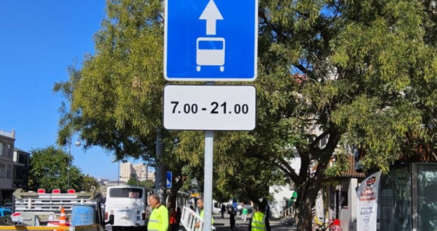 Bu yolda avtobus zolağına vaxt məhdudiyyəti tətbiq edilib