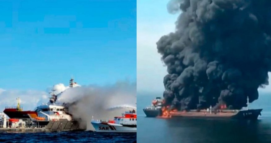 В Балтийском море потушили пожар на танкере с 640 тоннами нефти