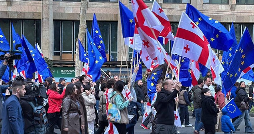 Президент Грузии присоединилась к предвыборному митингу оппозиции