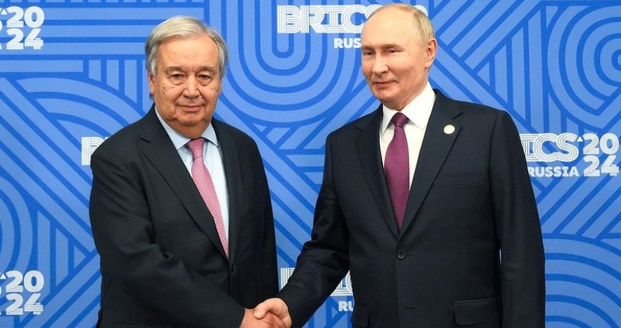 Putin and Guterres mull Ukraine, Middle East at BRICS summit