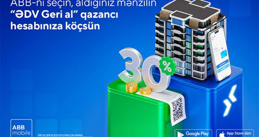 Yeni mənzillərdən ƏDV qazancı əldə  etmək üçün rahat imkan!