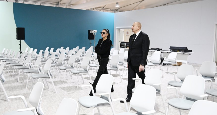 Prezident xanımı ilə  Bakı Olimpiya Stadionuna gedib - Fotolar