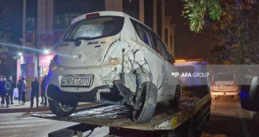 Bakıda 7 avtomobilin toqquşması nəticəsində ağır qəza baş verib