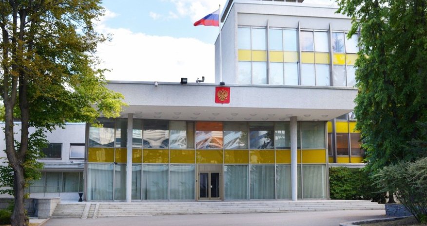 Drone drops paint on Russian embassy in Sweden