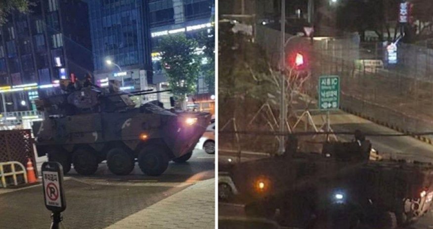 Cənubi Koreyada hərbi vəziyyət: Seula texnika yeridildi - Video