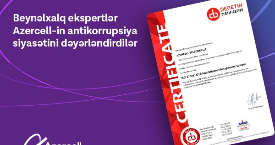 Azercell-in antikorrupsiya siyasəti beynəlxalq ekspertlər tərəfindən dəyərləndirildi