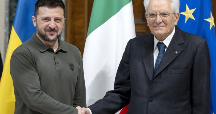 Zelenski italiyalı həmkarı ilə görüşüb