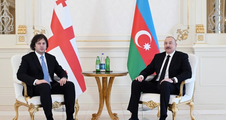 Əliyev və İrakli Kobaхidzе arasında  görüş olub - Yenilənib 