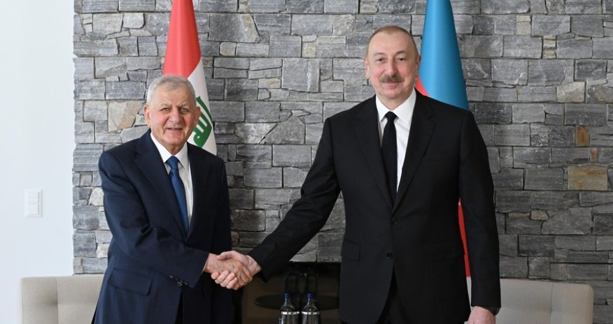 Əliyev Davosda İraq Prezidenti ilə görüşüb