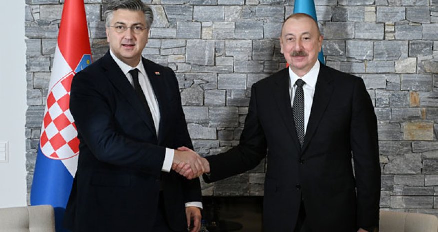 İlham Əliyev Davosda Andrey Plenkoviç ilə görüşüb