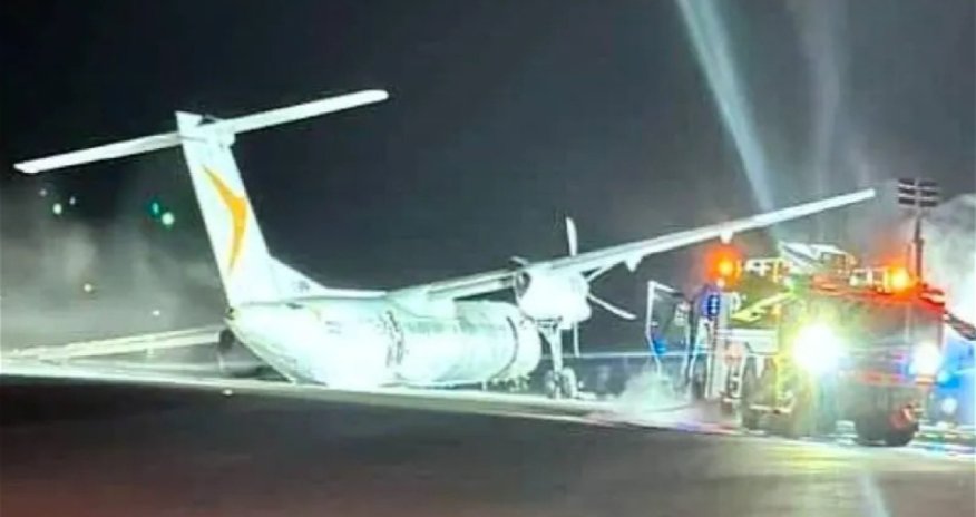 ABŞ-da təyyarə uçuş zamanı alovlanıb - Video