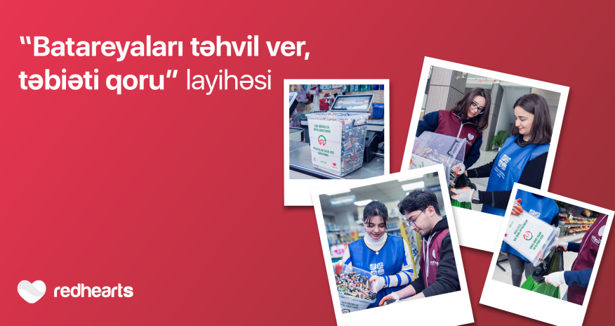 
Qırmızı Ürəklər Fondunun ekoloji təşəbbüsü davam edir: 100 kq batareya toplandı