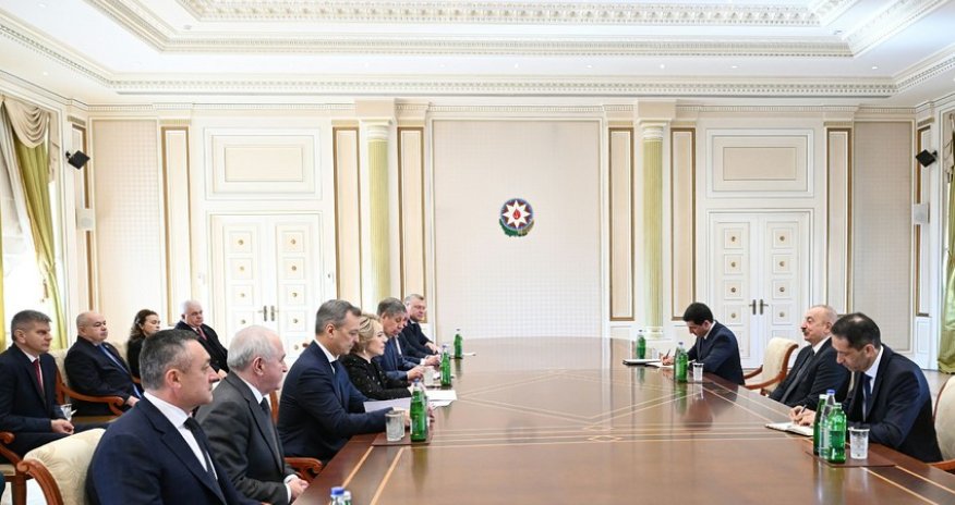 Əliyev Valentina Matviyenkonun rəhbərlik etdiyi nümayəndə heyətini qəbul edib