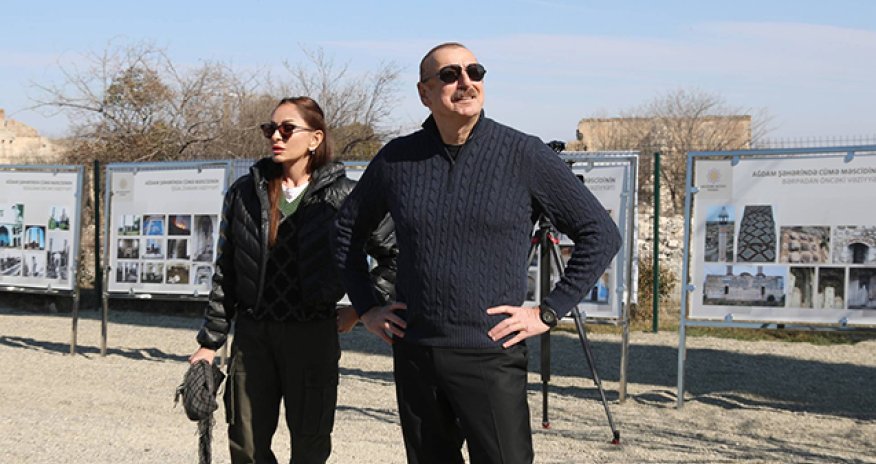 Prezident və xanımı Ağdama gedib