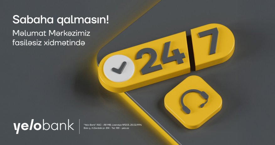 Yelo Bank-ın Məlumat Mərkəzi artıq 24/7 xidmətində!