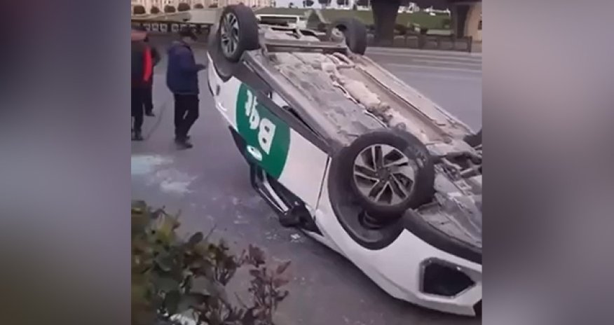 Bakıda yol qəzası baş verib,xəsarət alan var - Video