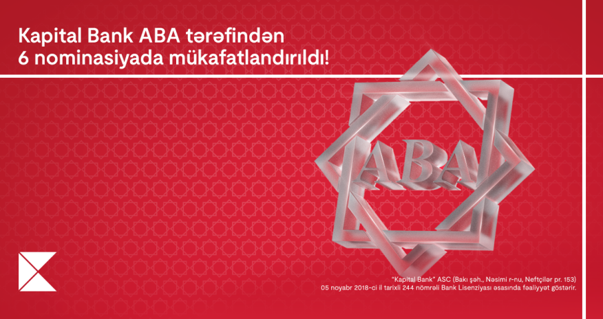 Kapital Bank 6 nominasiyada mükafatlandırıldı