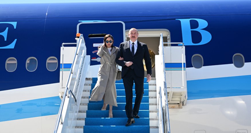 Əliyev xanımı ilə Çinə rəsmi səfərə gedib