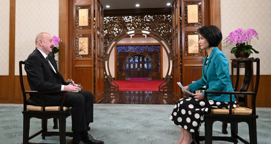 Prezident Pekində CGTN telekanalına müsahibə verib