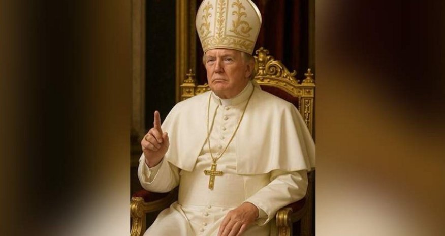 Tramp Roma Papası obrazında şəklini paylaşıb