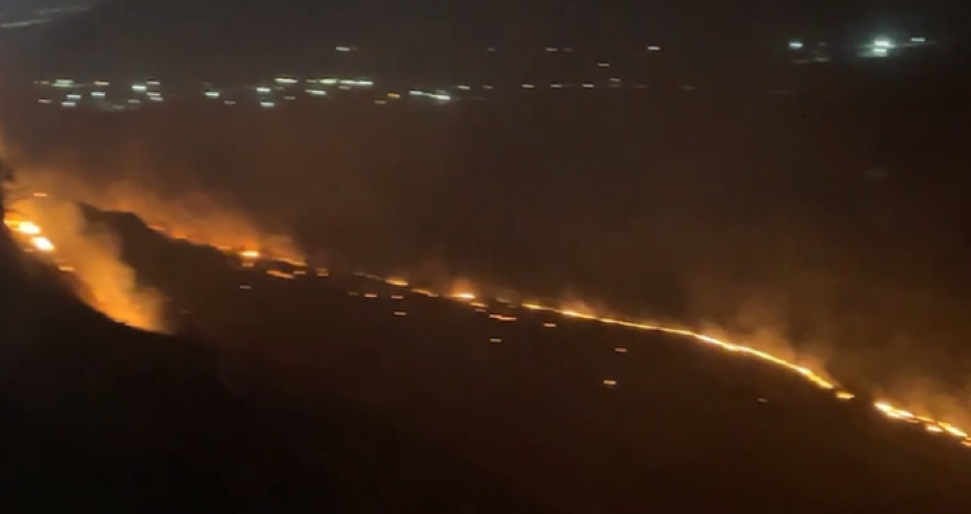 Binəqədi rayonunda quru otluq sahədə yanğın baş verib - Video