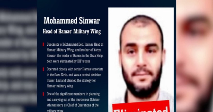 Məhəmməd Sinvarın meyitinin tapıldığı təsdiqlənib