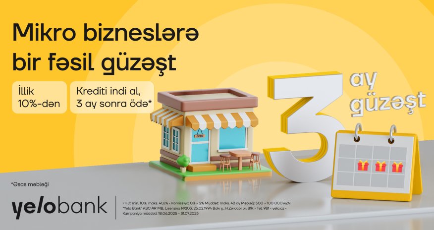 Yelo Bank-dan mikro bizneslərə bir fəsil güzəşt!