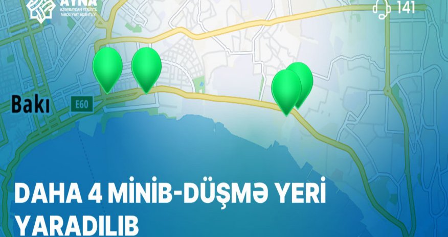 Daha dörd avtobus zolağında minib-düşmə yerləri yaradılıb