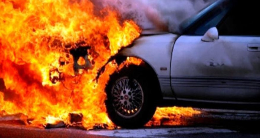 Tovuzda avtomobil yanıb