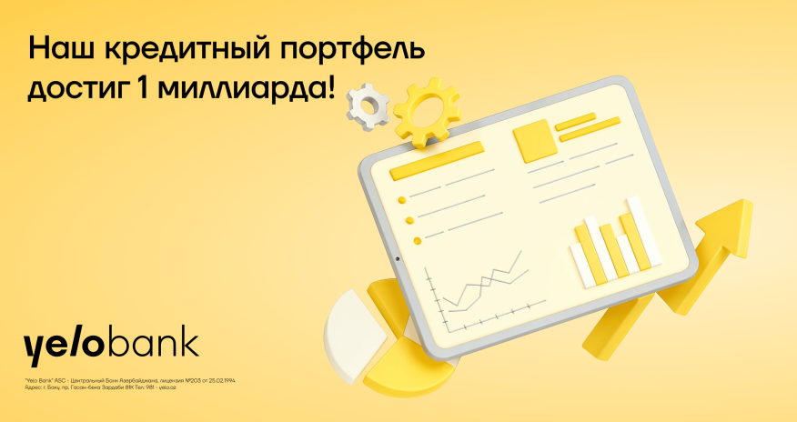 Новый рекорд Yelo Bank: кредитный портфель превысил 1 миллиард манатов!