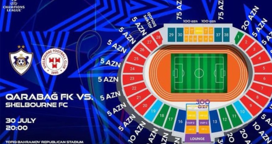 "Qarabağ" - "Şelburn" matçına satılan biletlərin sayı açıqlanıb