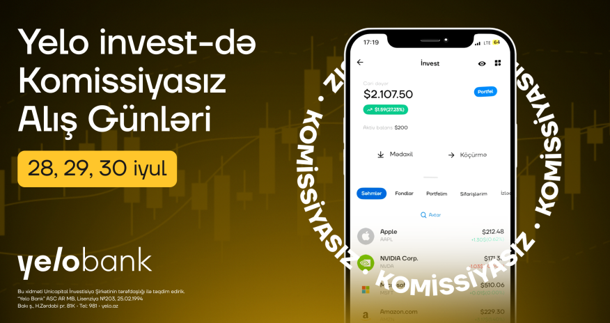 
&ldquo;Commission-free purchase days&rdquo; have begun at Yelo Invest!