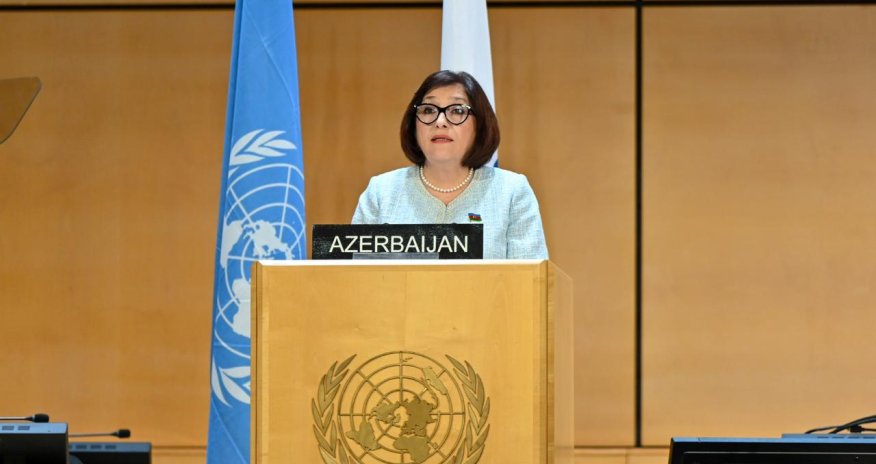 Sahibə Qafarova Parlament Sədrlərinin VI Dünya Konfransında çıxış edib