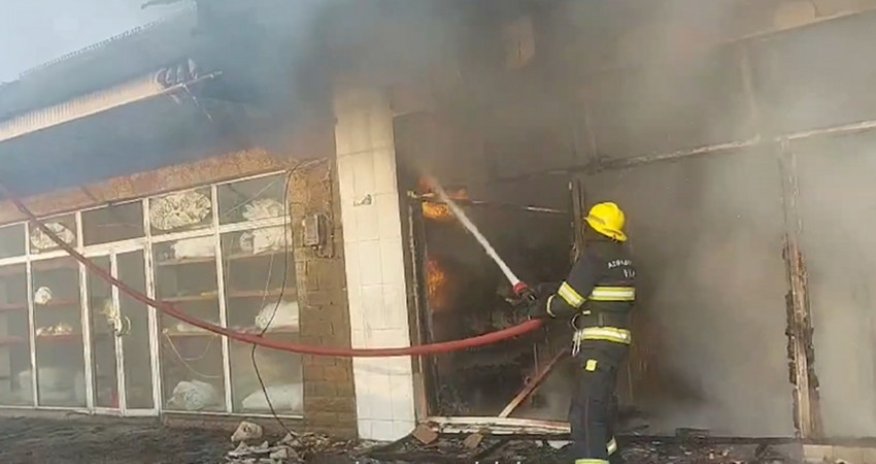 Sabirabadda mərkəzi bazarda yanğın baş verib