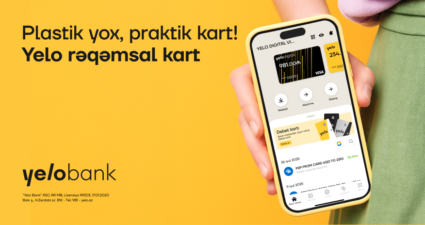 Filiala getmədən ödənişsiz rəqəmsal kart əldə et