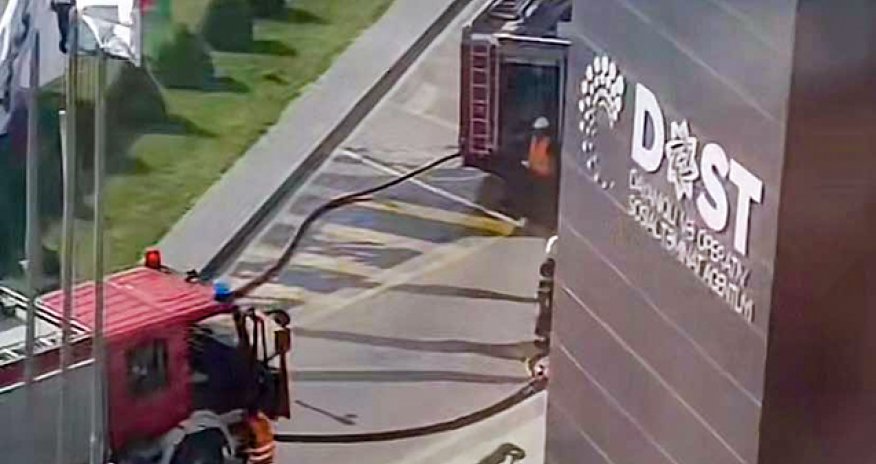 DOST Mərkəzində yanğın söndürülüb - Yenilənib