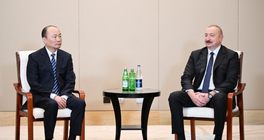 Əliyev Çinin CNCEC şirkətinin sədri ilə əməkdaşlıq məsələlərini müzakirə edib