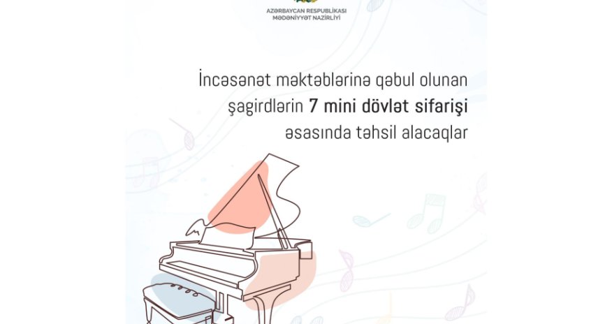 İncəsənət məktəblərinə qəbul olunan şagirdlərin 7 mini dövlət sifarişi əsasında təhsil alacaq