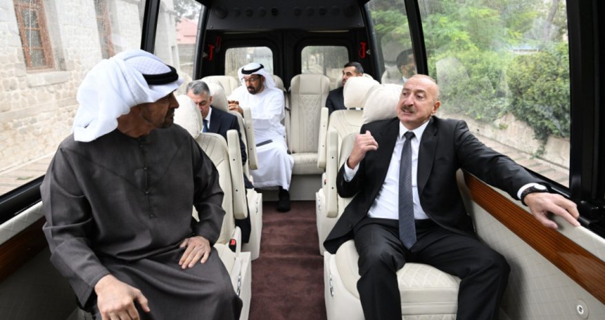 Azərbaycan və BƏƏ prezidentləri Şuşada Milli Xalça Muzeyinin filialında olublar