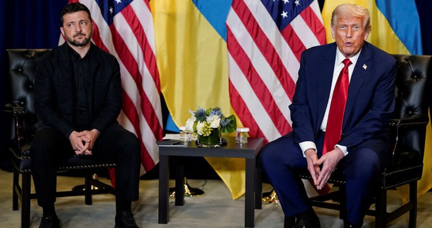 Tramp Zelenski ilə görüşüb