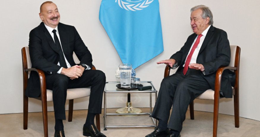 İlham Əliyev Quterreşlə görüşüb